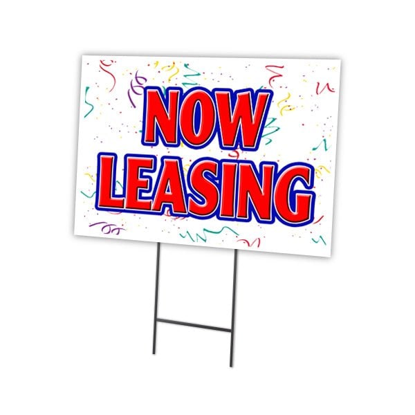 Signmission Now Leasing Yard Sign & Stake outdoor plastic coroplast window, C-2436 Now Leasing C-2436 Now Leasing - main